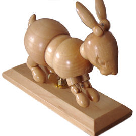 Manivelle en bois d'artiste animal