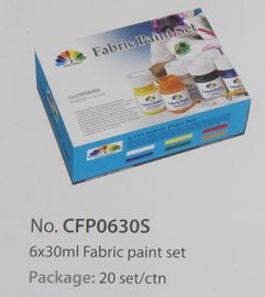 Ensemble lavable de peinture de tissu de couleurs de peinture d'art pour des enfants 6 couleurs de X 30ml 6 par ensemble